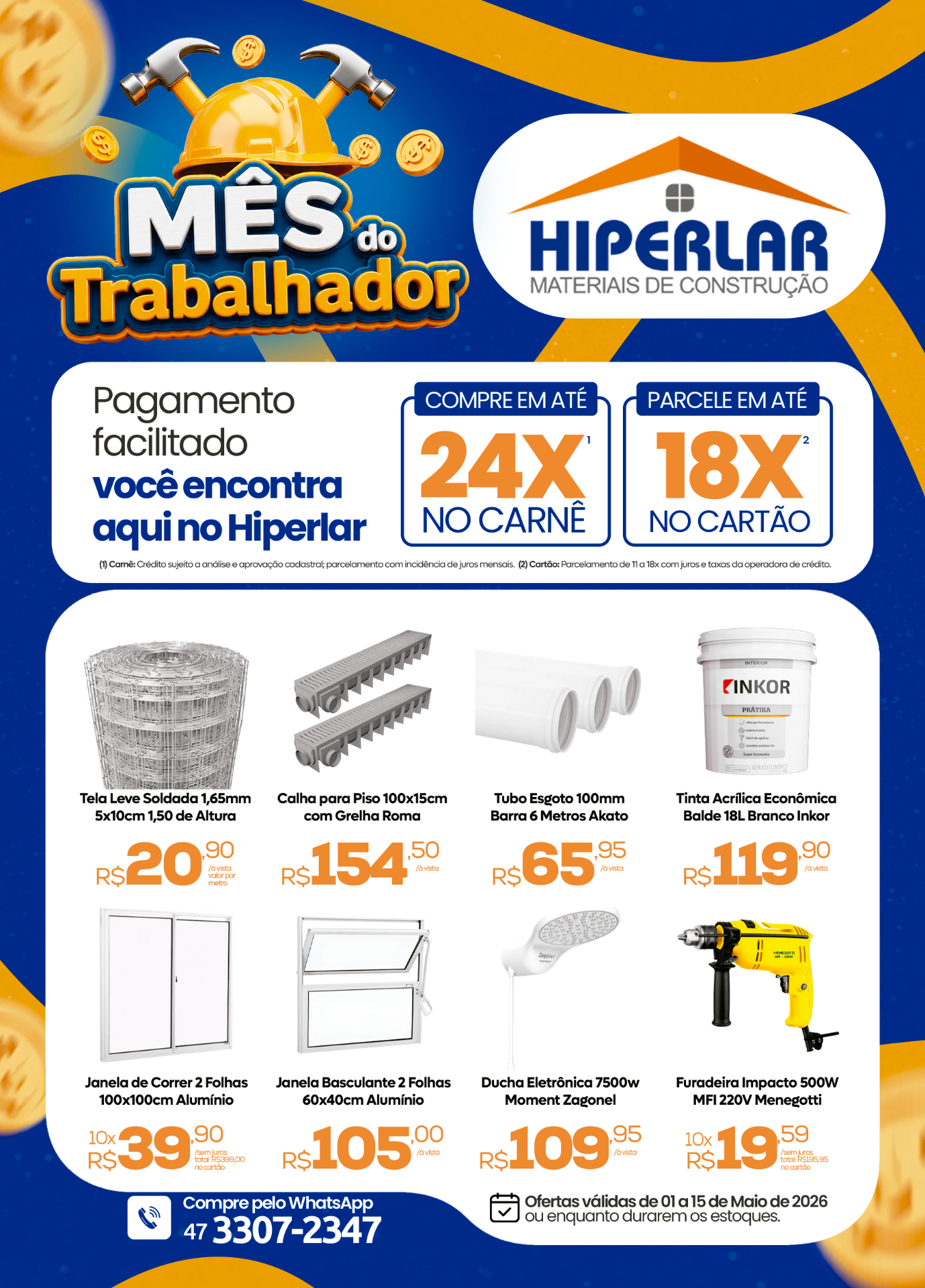 Folder Mês do Trabalhador Hiperlar — Frente